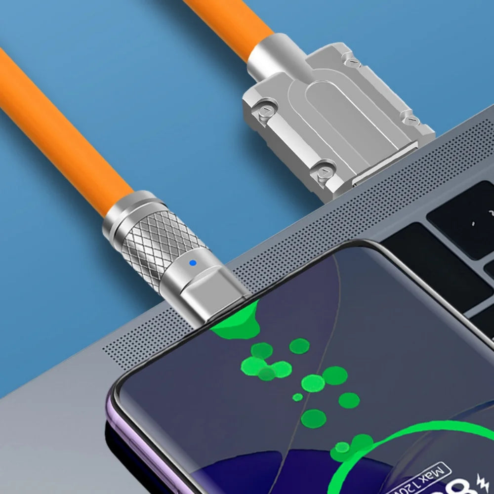 180° Rotating USB to Type C Cable - 120W Super Fast Charging & High-Speed Data Transfer for iPhone & Samsung